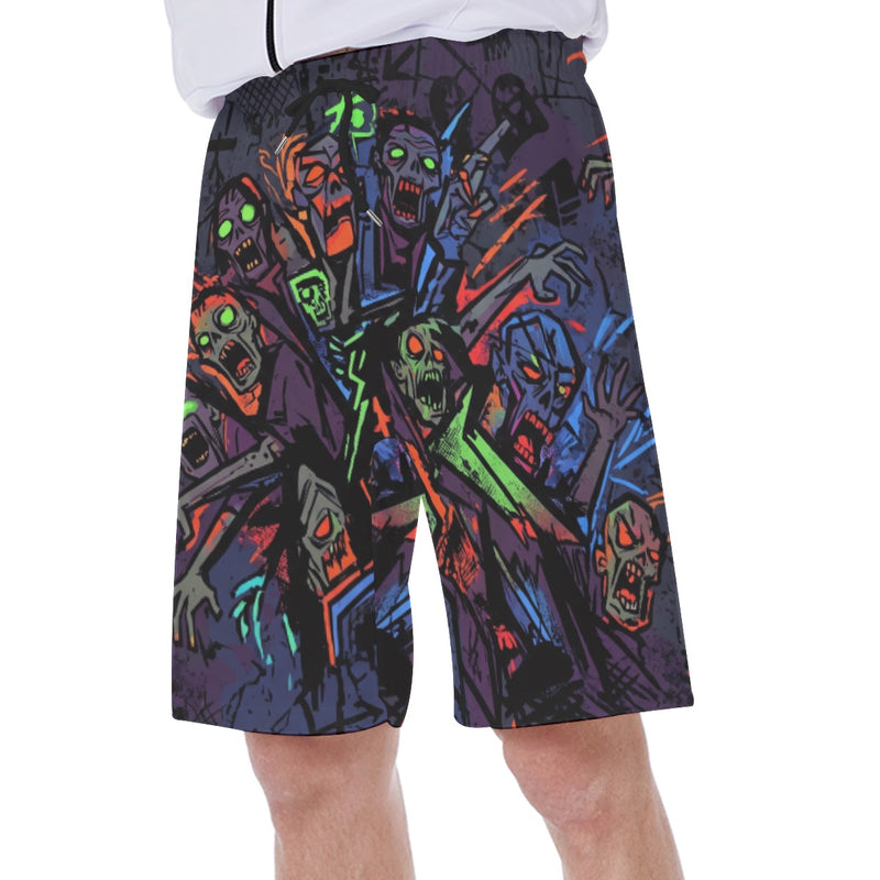 LuckeLadybug Mens Thong Beachwear with Zombie Print for Fun Summer Days