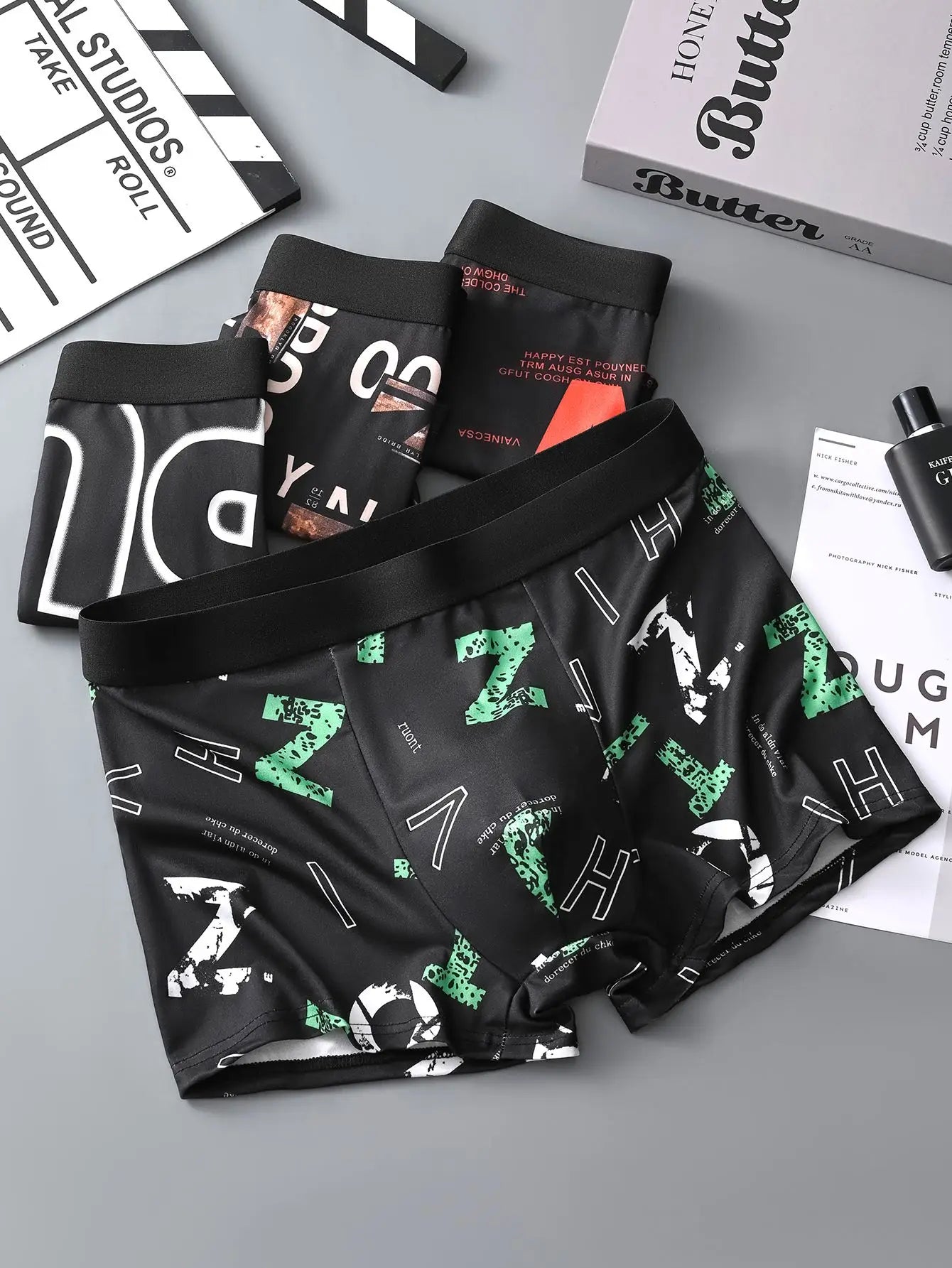 Mens Trendy Boxer Briefs Set 4 Pieces