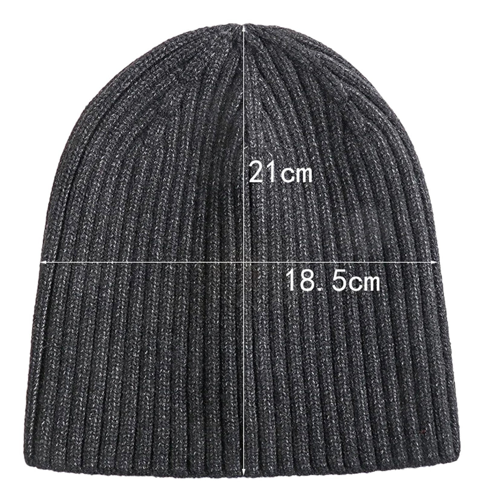 LuckeLadybug LLC men's winter knitted beanie in dark gray with ribbed texture and snug fit