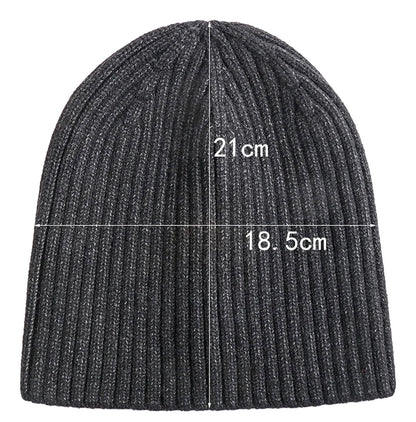 LuckeLadybug LLC men's winter knitted beanie in dark gray with ribbed texture and snug fit