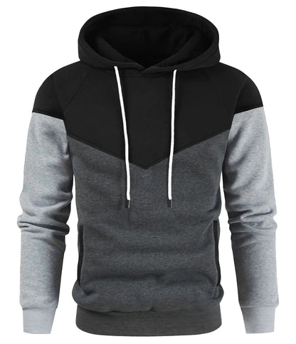 LuckeLadybug men's zip up hoodies high neck in black and gray with a modern design