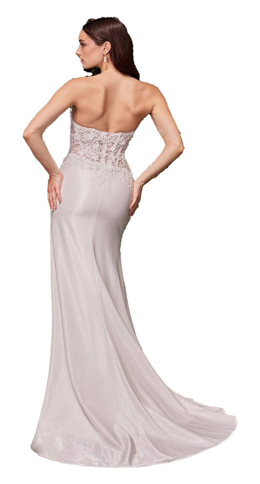 Elegant mermaid wedding dress 2025 with lace back details from LuckeLadybug LLC, perfect for brides