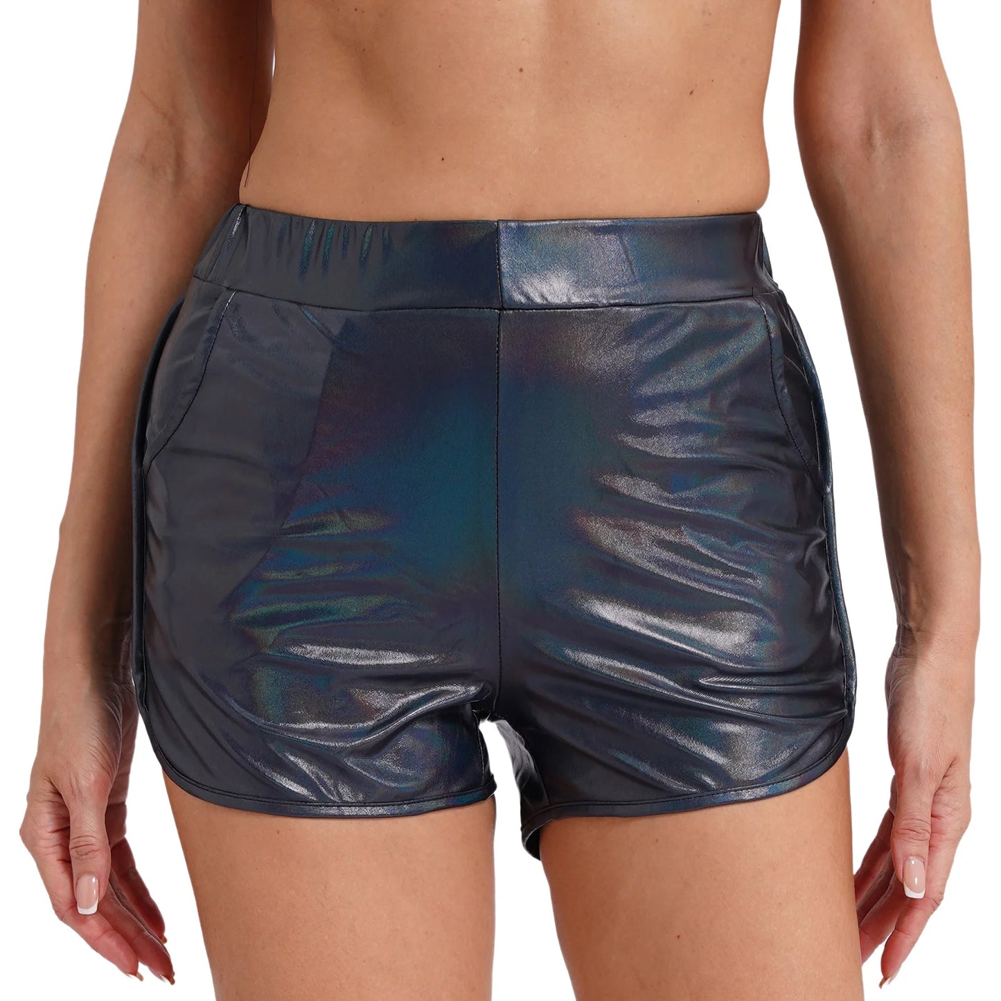 Metallic Booty Shorts For Women Trendy Shine