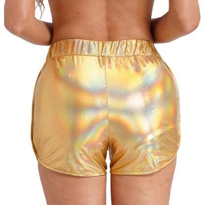 Metallic Booty Shorts For Women Trendy Shine