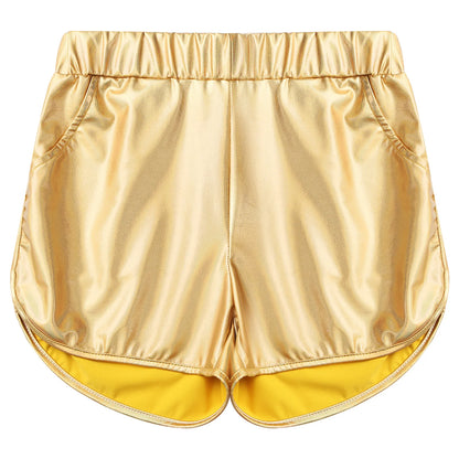 Metallic Booty Shorts For Women Trendy Shine