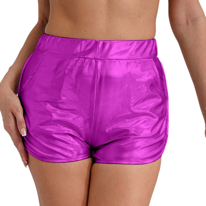 Metallic Booty Shorts For Women Trendy Shine