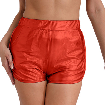 Metallic Booty Shorts For Women Trendy Shine