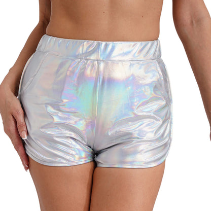 Metallic Booty Shorts For Women Trendy Shine