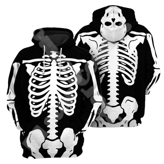 Unique Michael Myers Halloween hoodie featuring a skeleton design for a spooky look