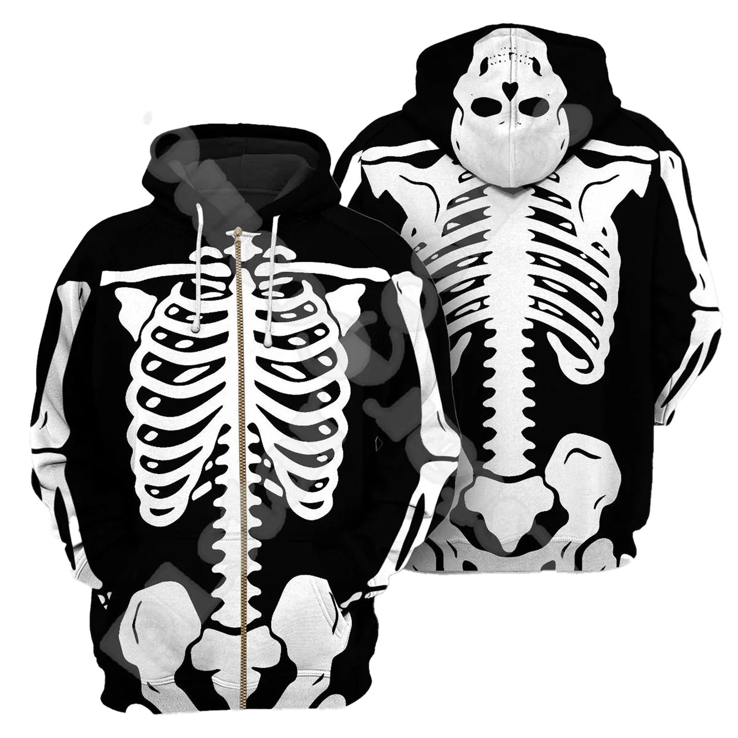 Michael Myers Halloween hoodie featuring a black skeleton design for spooky style
