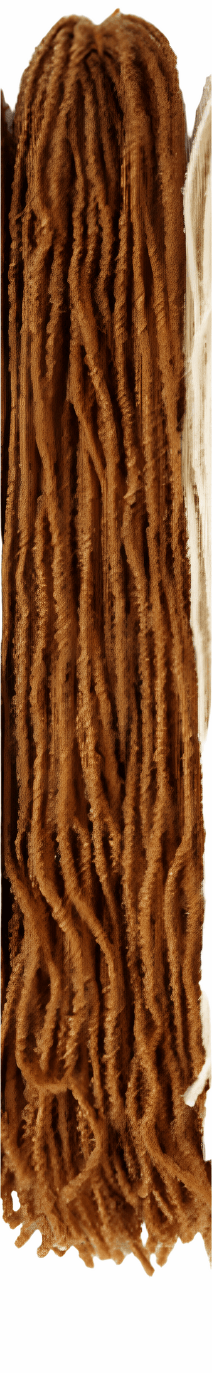 Brown micro faux locs for women synthetic hair extensions by LuckeLadybug LLC
