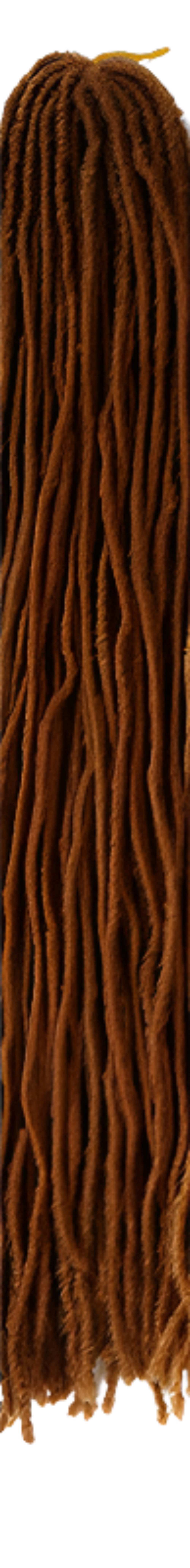 Micro faux locs for women wig in brown from LuckeLadybug LLC with long textured strands