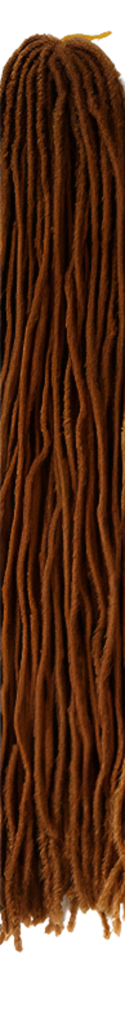 Micro faux locs for women wig in brown from LuckeLadybug LLC with long textured strands