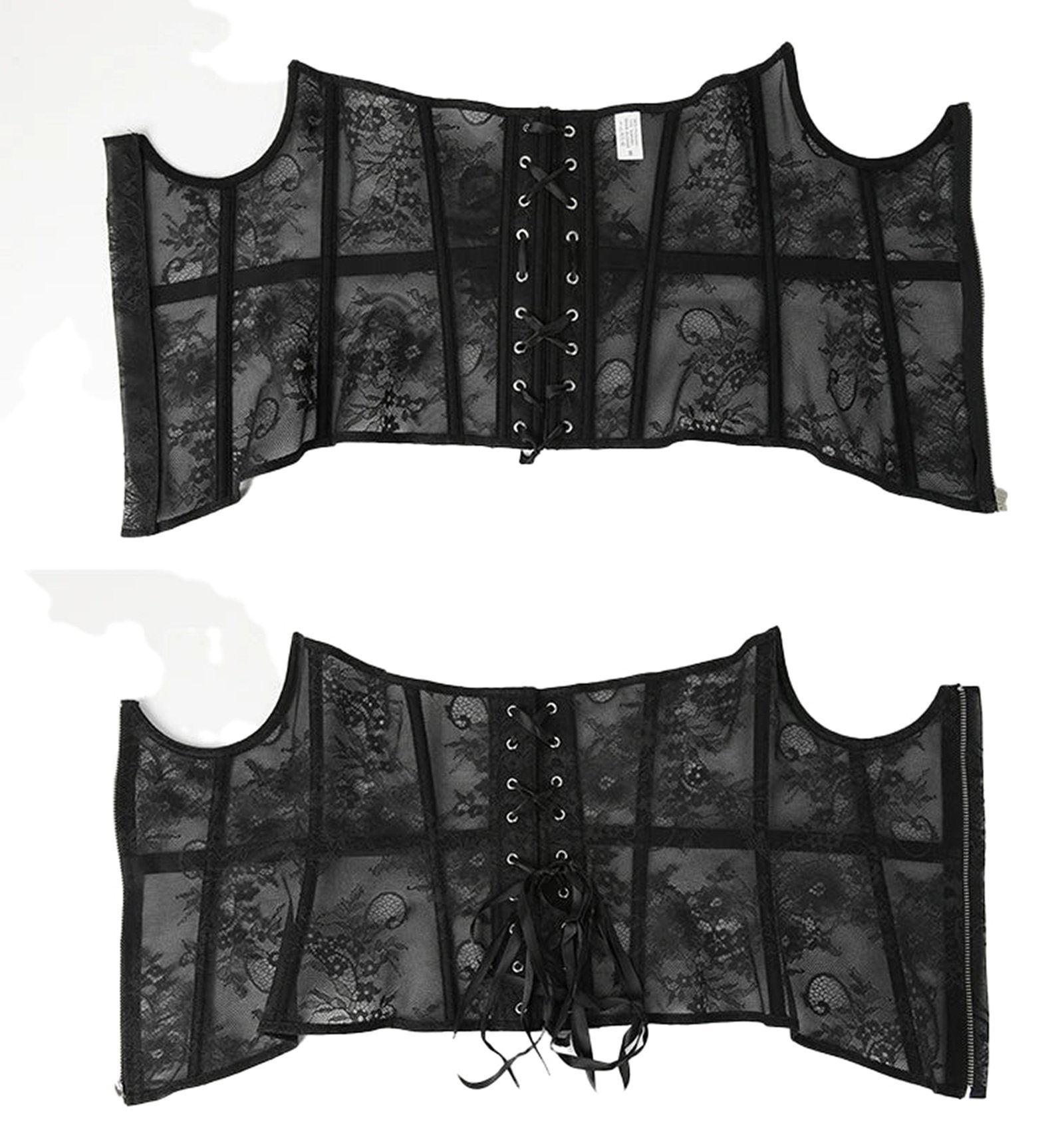 Gothic lace corset belt with intricate lace design and adjustable lace-up front for stylish outfits