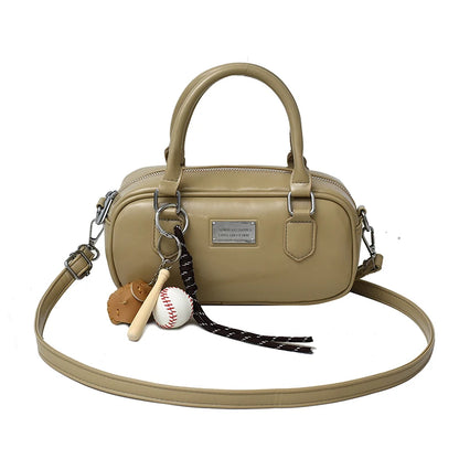 Miu Style Small Square Boston Handbag