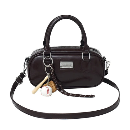 Miu Style Small Square Boston Handbag