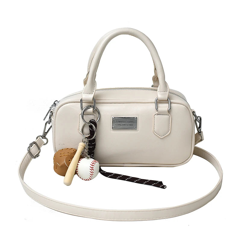 Miu Style Small Square Boston Handbag