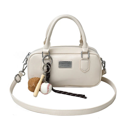 Miu Style Small Square Boston Handbag