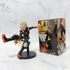 LuckeLadybug LLC my hero academia figurine of a character in an action pose with a display box