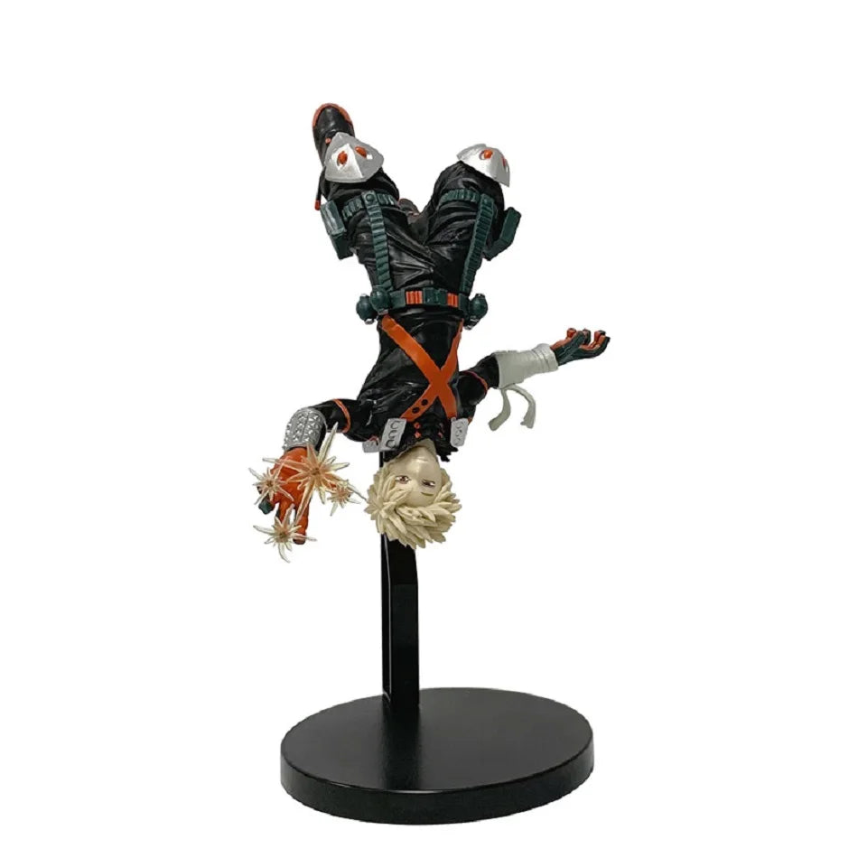 LuckeLadybug My Hero Academia Bakugo Figurine in an Upside Down Pose on a Black Base