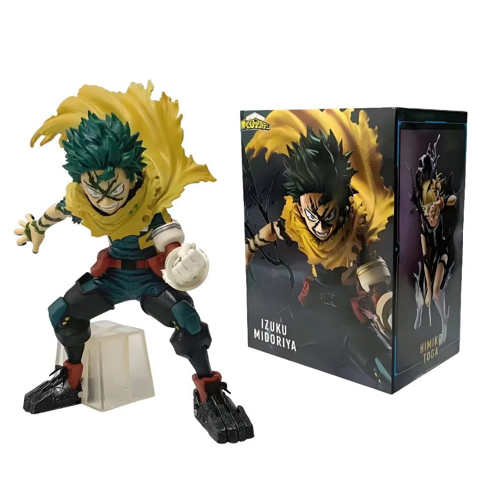 My Hero Academia Izuku Midoriya figurine with detailed features and dynamic pose next to its collectible box