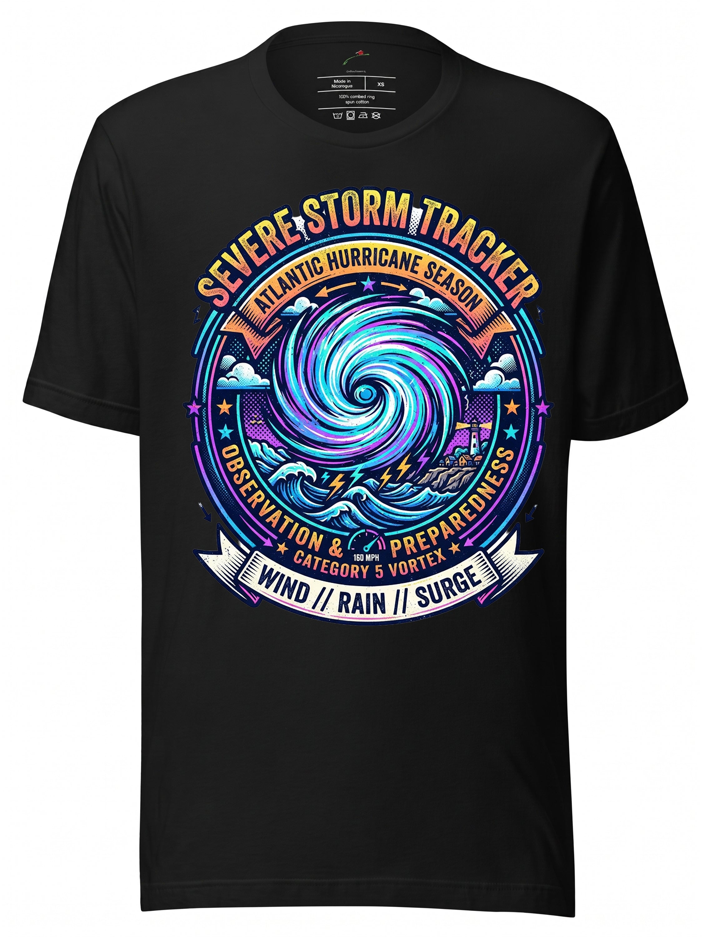 LuckeLadybug LLC T-Shirt featuring my weather radar design with hurricane and storm tracker graphics