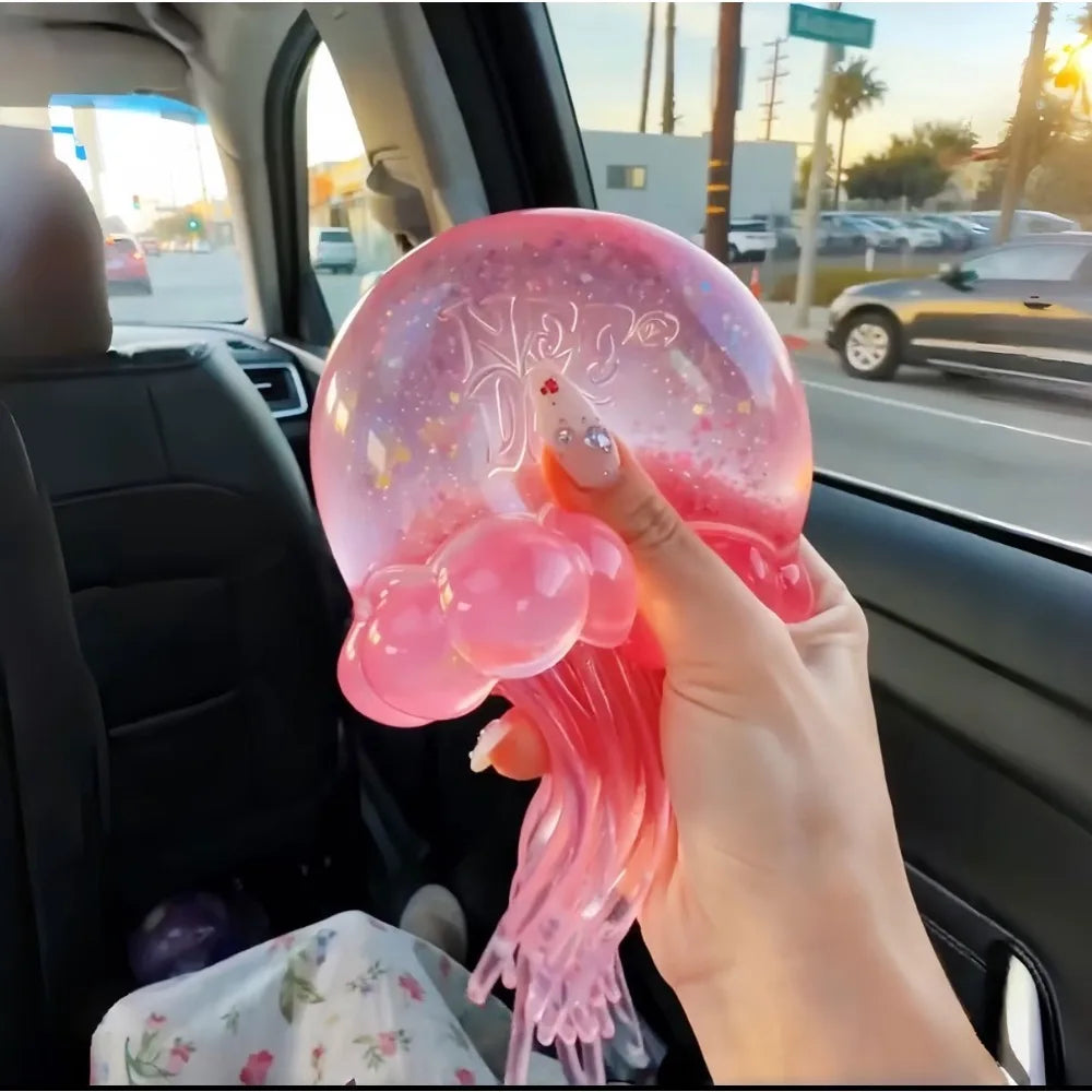 Colorful jellyfish squishy sensory fidget toy designed for stress relief and tactile enjoyment