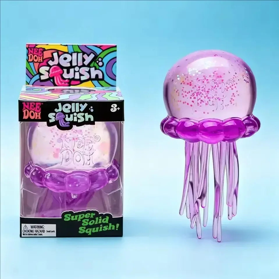 LuckeLadybug Jelly Squish Squishy Sensory Fidget Toy in Pink and Purple for Stress Relief