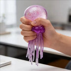 Purple jellyfish squishy sensory fidget toy perfect for stress relief and tactile enjoyment