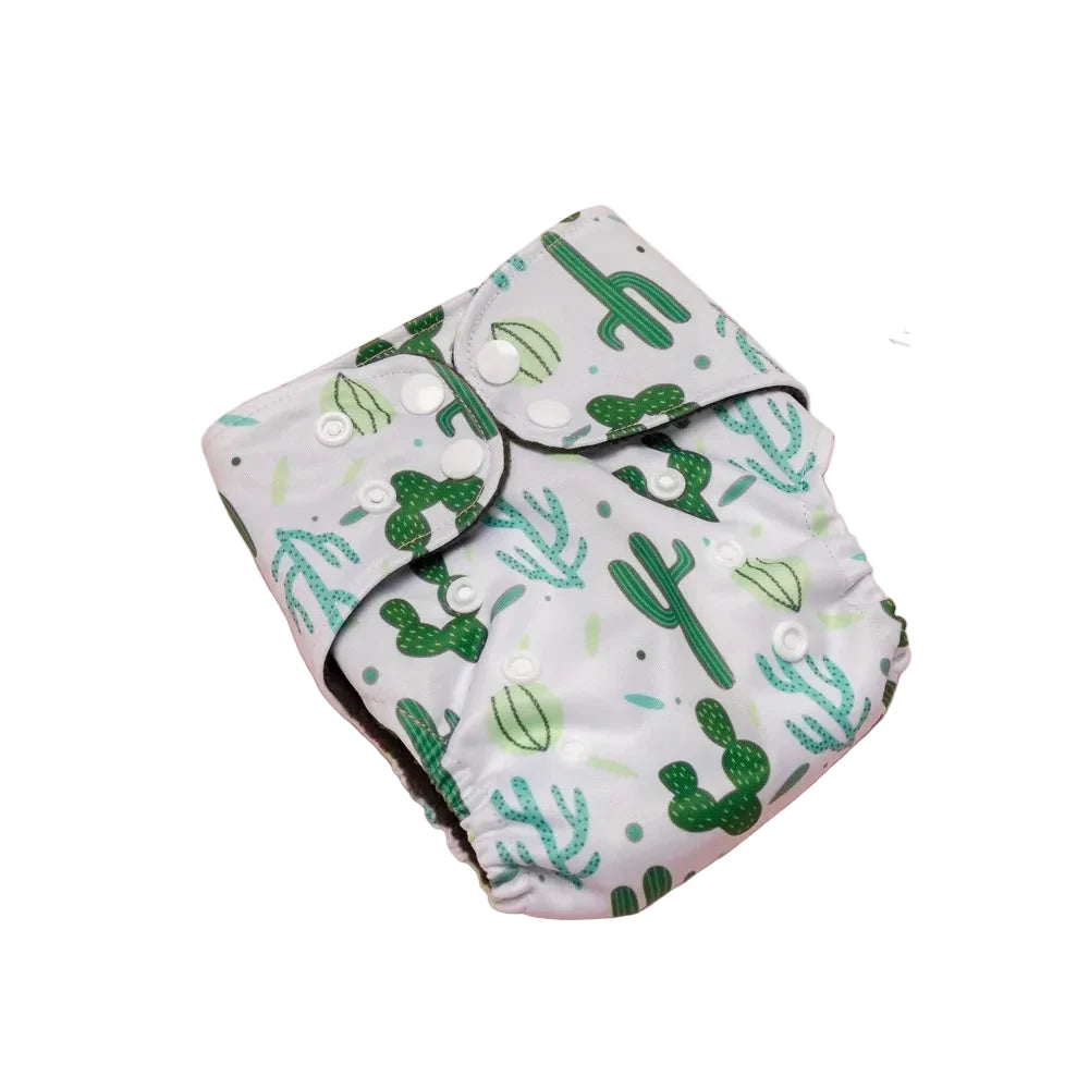 LuckeLadybug LLC Newborn Diapers newborn with cactus print for eco-friendly diapering