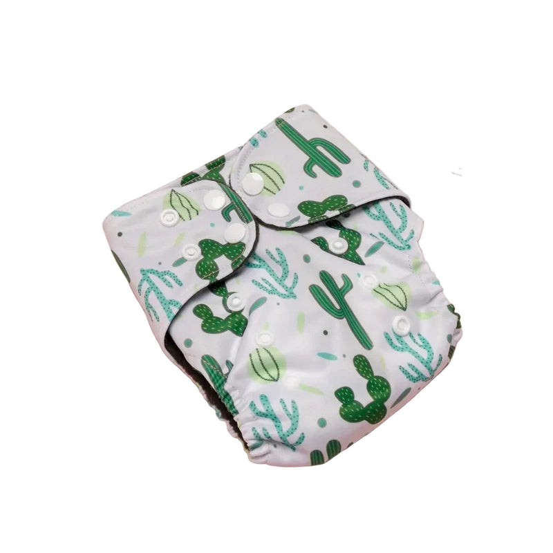 LuckeLadybug LLC Newborn Diapers newborn with cactus print for eco-friendly diapering