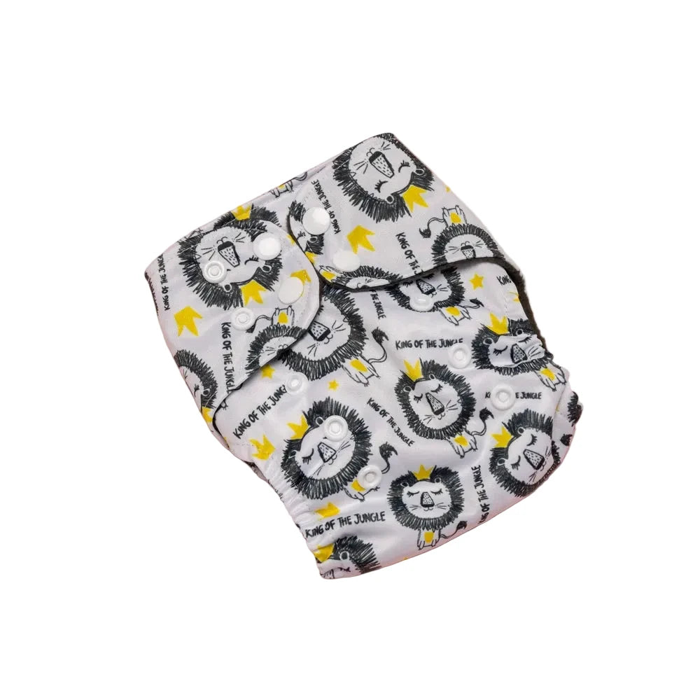 LuckeLadybug LLC Newborn Diapers newborn with playful lion print for soft and comfortable fit