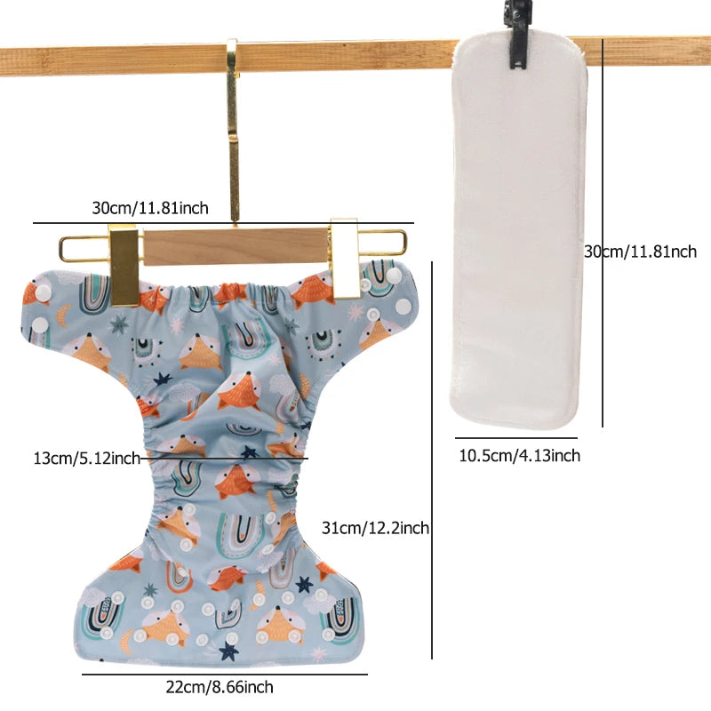 LuckeLadybug newborn diapers newborn with cute animal and rainbow print, designed for comfort and fit
