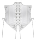 White off shoulder puff sleeve mini dress with lace-up back and ribbon ties for stylish looks