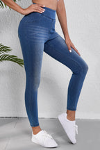 Blue Jeggings Old Navy styled with a high waist and slim fit, perfect for casual wear