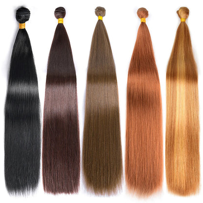 Five bundles of ombre blonde straight hair bundles in various shades for stylish hairstyles