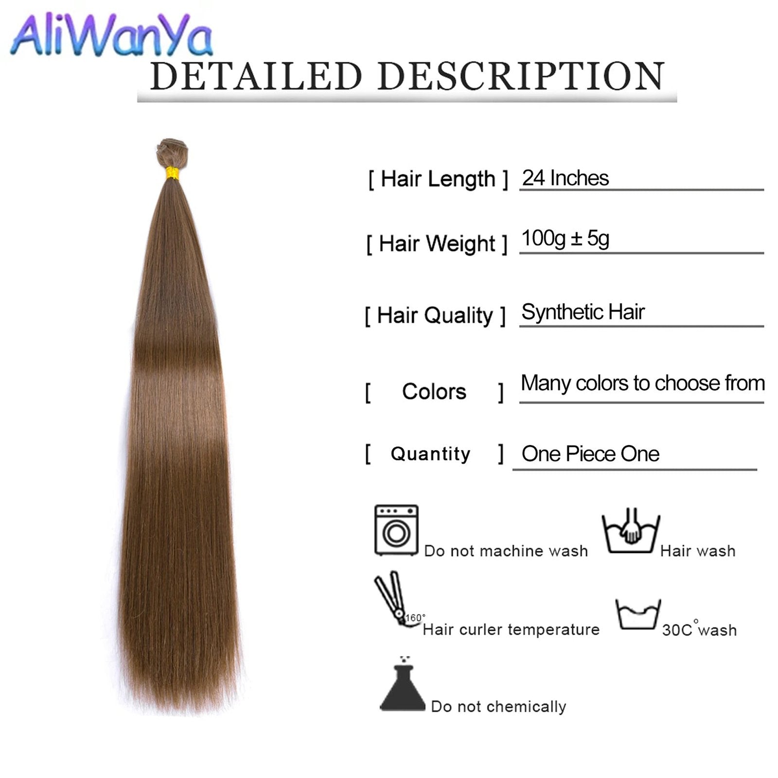 Ombre blonde straight hair bundles in 24 inches, synthetic hair quality from LuckeLadybug LLC