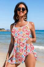 LuckeLadybug LLC Floral One-Piece Swimsuit Bathing Suits with Adjustable Straps for Beachwear