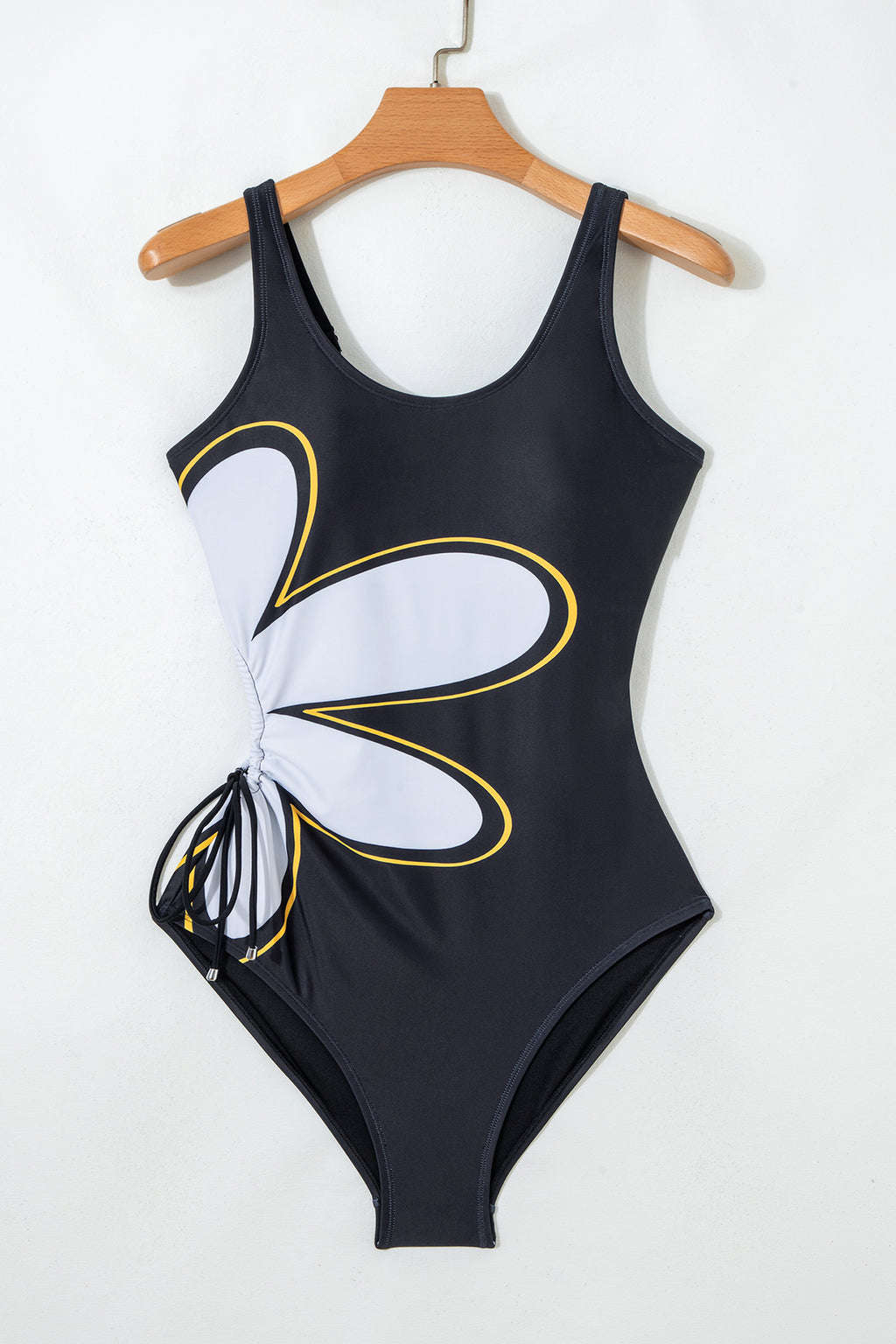 Dear-Lover one piece swimsuit bathing suits with floral design and adjustable side ties
