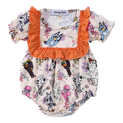 Adorable Orange Character Ruffle Bubble: Perfect For Your Little Trendsetter! - LuckeLadybug LLC