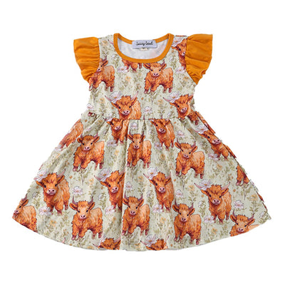 Cow Ruffle Dress