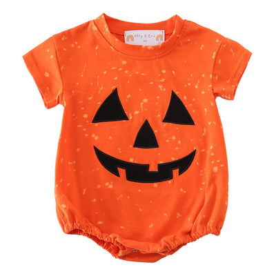 Adorable Orange Halloween Pumpkin Face Boy/Girl  Bubble For Your Little Boo! 🎃👶 - LuckeLadybug LLC