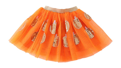 Adorable Orange Pumpkin Sequin Tutu Skirt For Stylish Babies And Toddlers - LuckeLadybug LLC