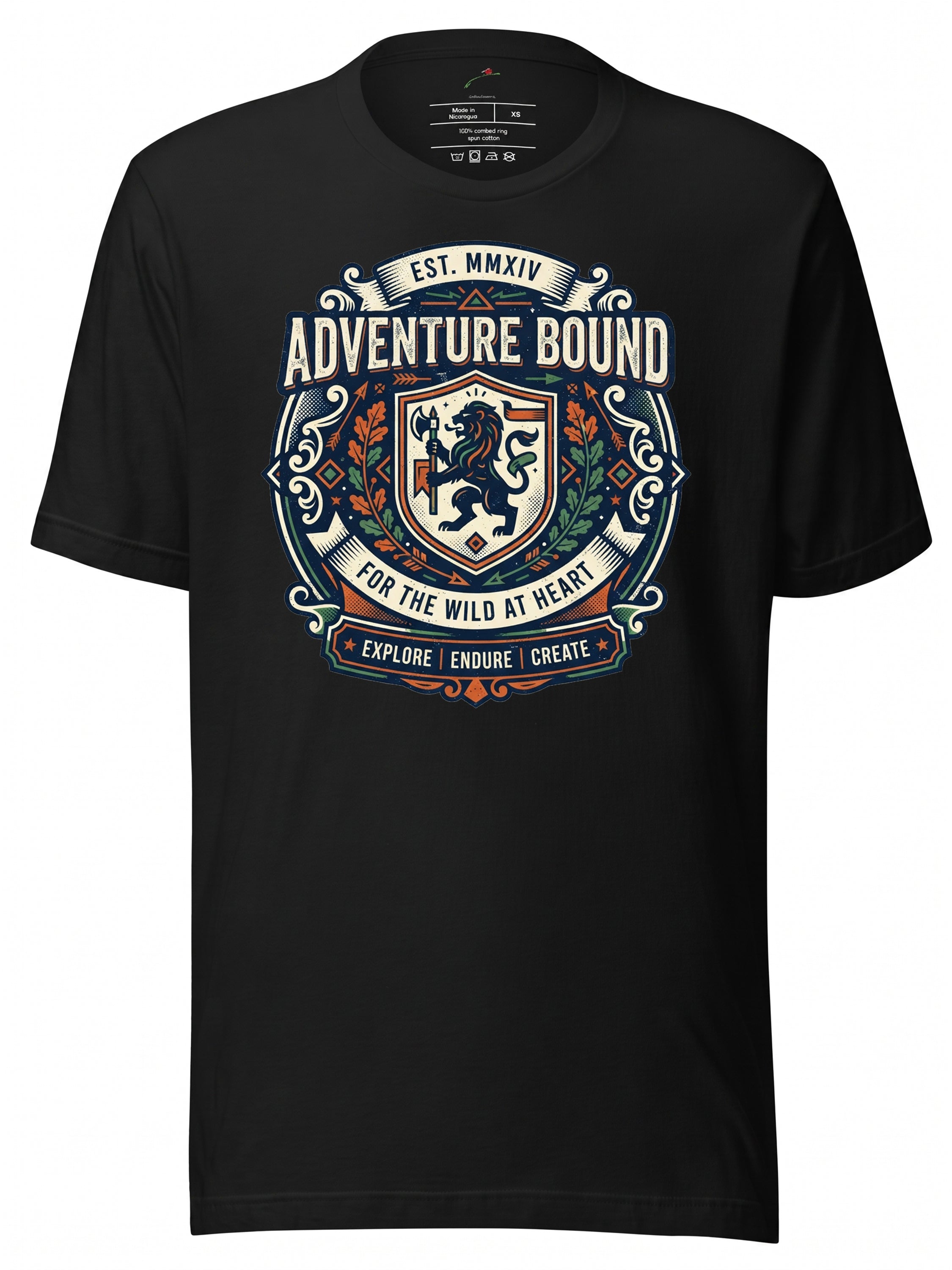 Adventure Bound Graphic T-Shirt in Black made from organic cotton wear for outdoor enthusiasts