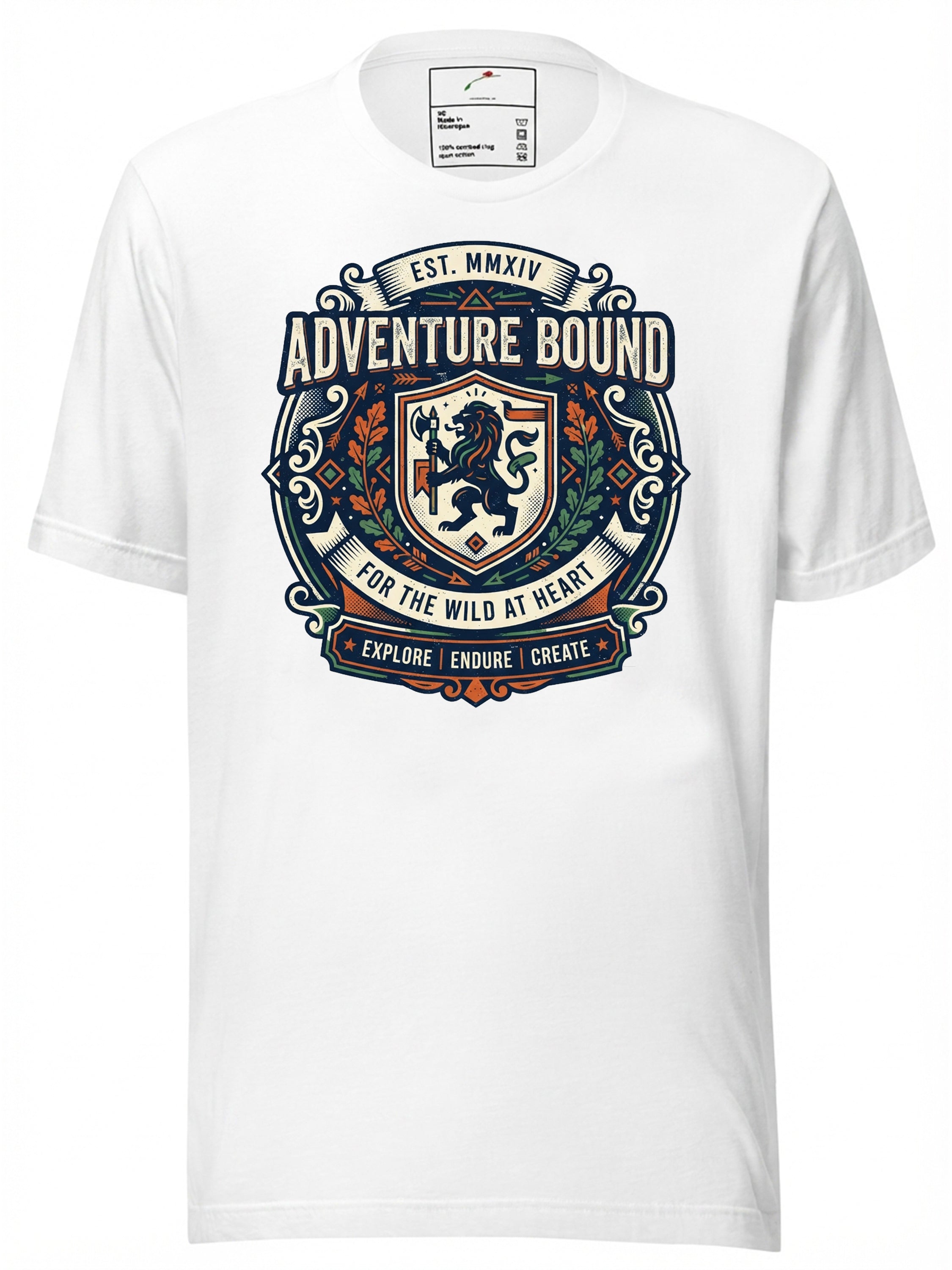 Adventure Bound Graphic T-Shirt in White made from organic cotton wear for comfort and style