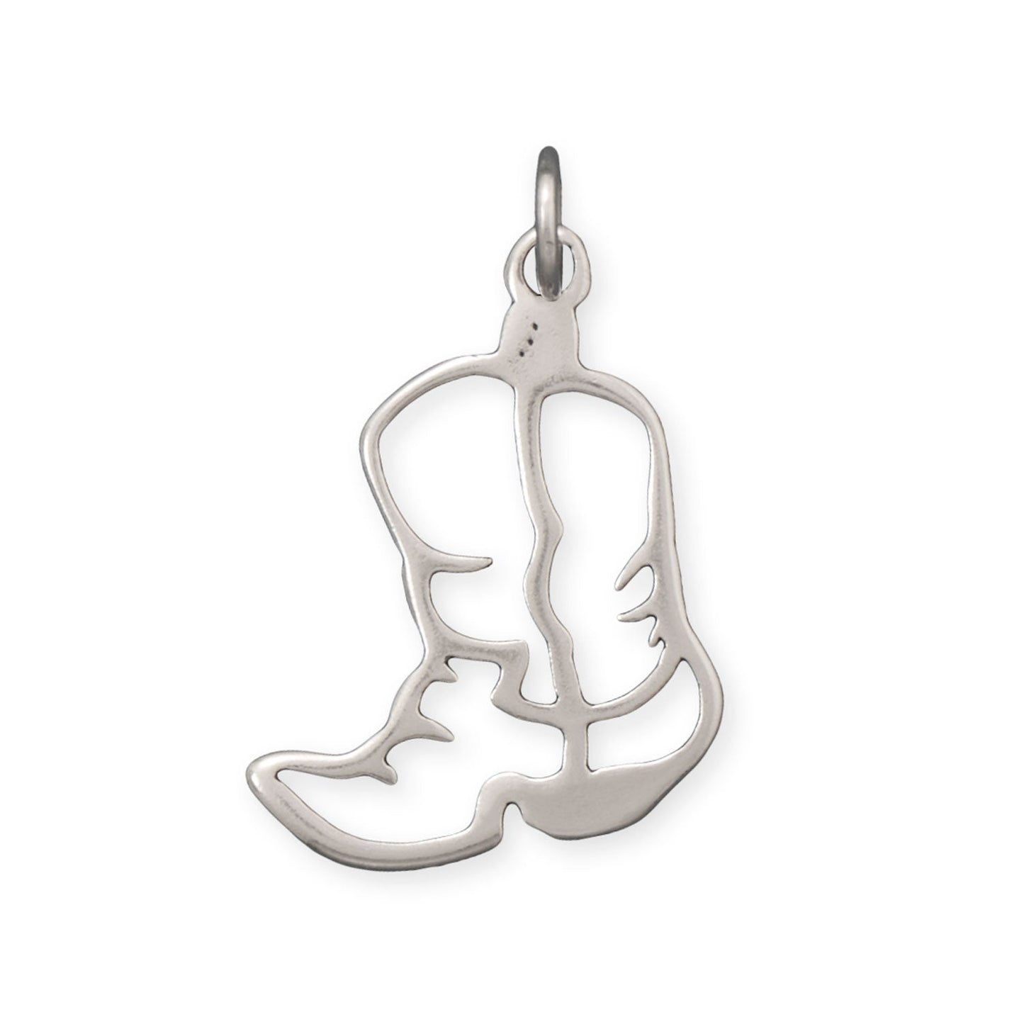 Oxidized boot charm in silver finish, perfect for DIY jewelry or western-themed accessories
