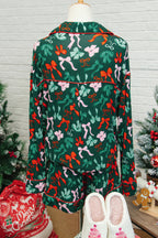 LuckeLadybug LLC Christmas-themed pajama set featuring festive patterns and cozy shorts
