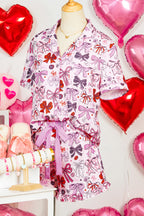 LuckeLadybug LLC colorful pajama set with bow patterns for comfortable sleep and relaxation