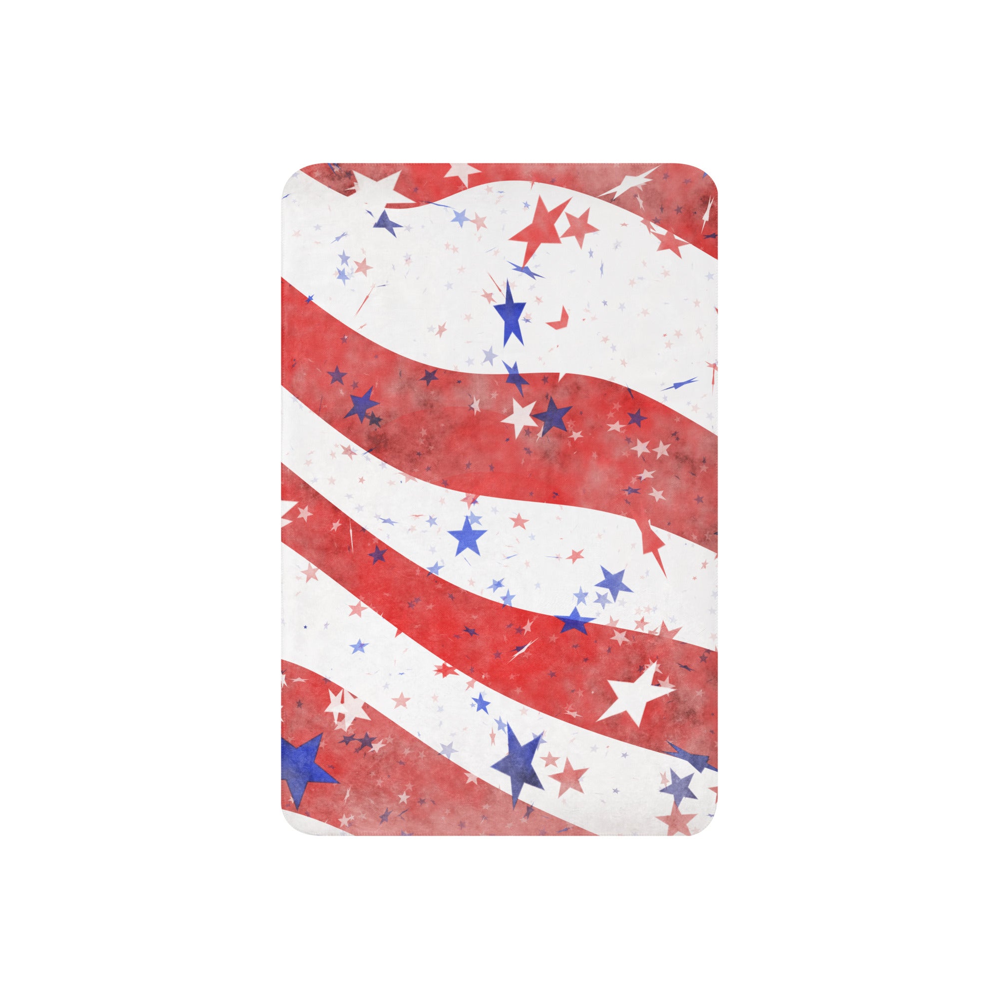 LuckeLadybug sherpa blanket with stars and stripes design patriotic bedding throw