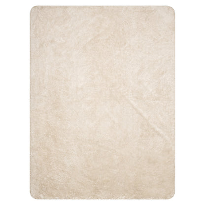 LuckeLadybug soft sherpa blanket in solid beige without peach grey plaid sherpa blanket pattern